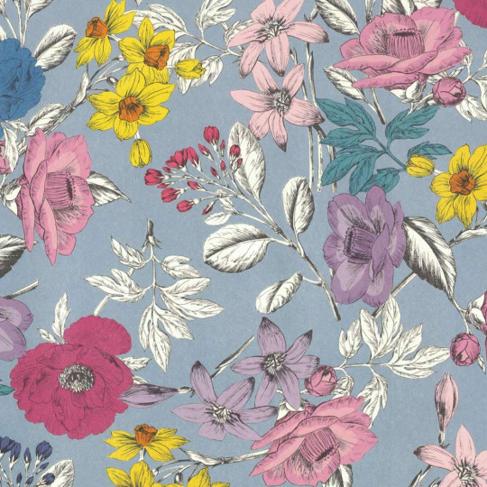 Mixed Spring Flowers Print Italian Paper ~ Tassotti